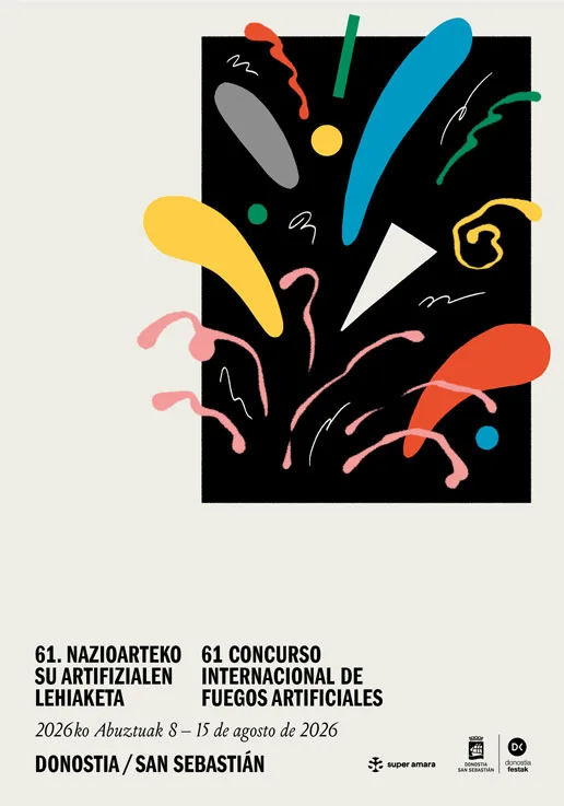 Cartel del 61 Concurso Internacional de Fuegos Artificiales de Donostia / San Sebastián 2026