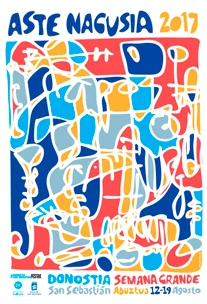Cartel oficial de la Semana Grande (Aste Nagusia) de Donostia / San Sebastián de 2017